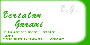 bertalan garami business card